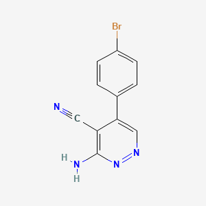 molecular formula C11H7BrN4 B2856712 3-amino-5-(4-bromophenyl)pyridazine-4-carbonitrile CAS No. 70413-21-7