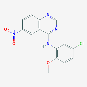 molecular formula C15H11ClN4O3 B2856714 N-(5-chloro-2-methoxyphenyl)-6-nitroquinazolin-4-amine CAS No. 691385-32-7