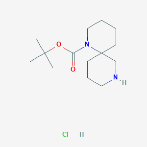 molecular formula C14H27ClN2O2 B2856724 Tert-butyl 1,8-diazaspiro[5.5]undecane-1-carboxylate hydrochloride CAS No. 1909316-16-0