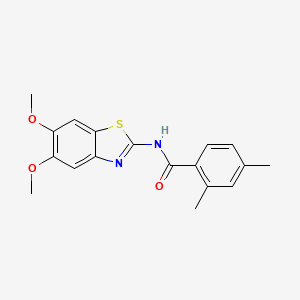molecular formula C18H18N2O3S B2856751 N-(5,6-dimethoxy-1,3-benzothiazol-2-yl)-2,4-dimethylbenzamide CAS No. 895443-67-1