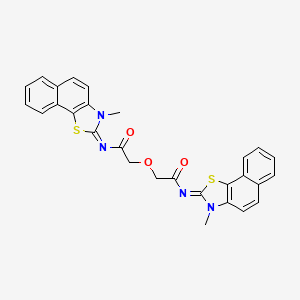 molecular formula C28H22N4O3S2 B2856757 N-[(2E)-3-methyl-2H,3H-naphtho[2,1-d][1,3]thiazol-2-ylidene]-2-({[(2E)-3-methyl-2H,3H-naphtho[2,1-d][1,3]thiazol-2-ylidene]carbamoyl}methoxy)acetamide CAS No. 477504-52-2