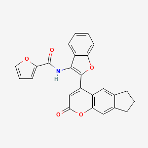molecular formula C25H17NO5 B2856770 N-(2-{2-oxo-2H,6H,7H,8H-cyclopenta[g]chromen-4-yl}-1-benzofuran-3-yl)furan-2-carboxamide CAS No. 919718-96-0