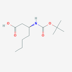 molecular formula C12H23NO4 B2856788 (R)-3-tert-Butoxycarbonylamino-heptanoic acid CAS No. 854102-50-4