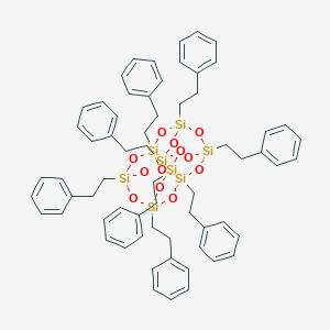 molecular formula C64H72O12Si8 B028568 1,3,5,7,9,11,13,15-Octakis(2-phenylethyl)-2,4,6,8,10,12,14,16,17,18,19,20-dodecaoxa-1,3,5,7,9,11,13,15-octasilapentacyclo[9.5.1.13,9.15,15.17,13]icosane CAS No. 100691-57-4