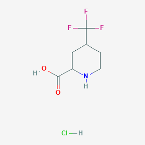 molecular formula C7H11ClF3NO2 B2856812 4-(Trifluoromethyl)piperidine-2-carboxylic acid hydrochloride CAS No. 1955493-11-4