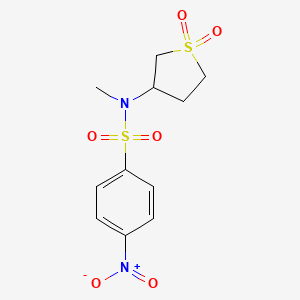 molecular formula C11H14N2O6S2 B2856859 N-(1,1-dioxo-1lambda6-thiolan-3-yl)-N-methyl-4-nitrobenzene-1-sulfonamide CAS No. 380188-19-2