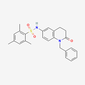 molecular formula C25H26N2O3S B2856880 N-(1-benzyl-2-oxo-1,2,3,4-tetrahydroquinolin-6-yl)-2,4,6-trimethylbenzene-1-sulfonamide CAS No. 950464-63-8