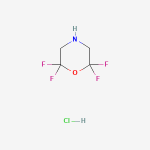 molecular formula C4H6ClF4NO B2856942 2,2,6,6-Tetrafluoromorpholine hydrochloride CAS No. 1193388-15-6