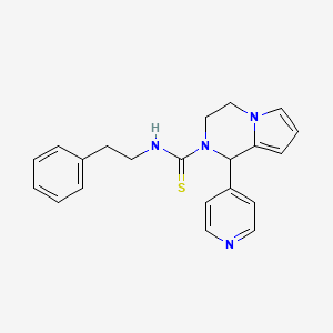 molecular formula C21H22N4S B2856965 N-phenethyl-1-(pyridin-4-yl)-3,4-dihydropyrrolo[1,2-a]pyrazine-2(1H)-carbothioamide CAS No. 393832-47-8