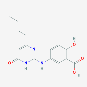 molecular formula C15H17N3O4 B2856969 5-[(4-Butyl-6-oxo-1,6-dihydropyrimidin-2-yl)amino]-2-hydroxybenzoic acid CAS No. 1417634-25-3