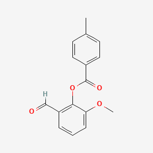 molecular formula C16H14O4 B2856979 2-Formyl-6-methoxyphenyl 4-methylbenzoate CAS No. 431977-13-8