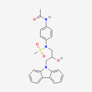 molecular formula C24H25N3O4S B2856985 N-(4-{N-[3-(9H-carbazol-9-yl)-2-hydroxypropyl]methanesulfonamido}phenyl)acetamide CAS No. 439141-71-6