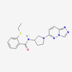 molecular formula C18H20N6OS B2856991 2-(ethylsulfanyl)-N-(1-{[1,2,4]triazolo[4,3-b]pyridazin-6-yl}pyrrolidin-3-yl)benzamide CAS No. 2034229-92-8