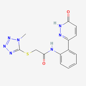 2-((1-methyl-1H-tetrazol-5-yl)thio)-N-(2-(6-oxo-1,6-dihydropyridazin-3-yl)phenyl)acetamide