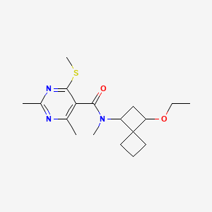 N-{3-ethoxyspiro[3.3]heptan-1-yl}-N,2,4-trimethyl-6-(methylsulfanyl)pyrimidine-5-carboxamide