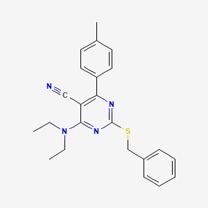 2-(Benzylsulfanyl)-4-(diethylamino)-6-(4-methylphenyl)-5-pyrimidinecarbonitrile