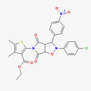 ethyl 2-[2-(4-chlorophenyl)-3-(4-nitrophenyl)-4,6-dioxohexahydro-5H-pyrrolo[3,4-d]isoxazol-5-yl]-4,5-dimethylthiophene-3-carboxylate