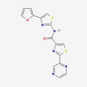 N-(4-(furan-2-yl)thiazol-2-yl)-2-(pyrazin-2-yl)thiazole-4-carboxamide