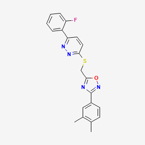 3-(3,4-Dimethylphenyl)-5-(((6-(2-fluorophenyl)pyridazin-3-yl)thio)methyl)-1,2,4-oxadiazole