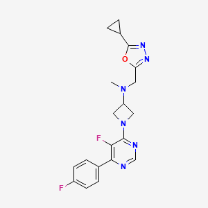 N-[(5-Cyclopropyl-1,3,4-oxadiazol-2-yl)methyl]-1-[5-fluoro-6-(4-fluorophenyl)pyrimidin-4-yl]-N-methylazetidin-3-amine