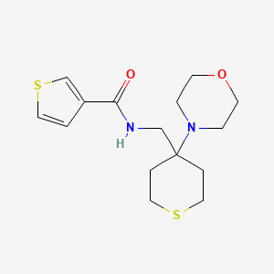 N-[(4-Morpholin-4-ylthian-4-yl)methyl]thiophene-3-carboxamide