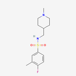 4-fluoro-3-methyl-N-((1-methylpiperidin-4-yl)methyl)benzenesulfonamide