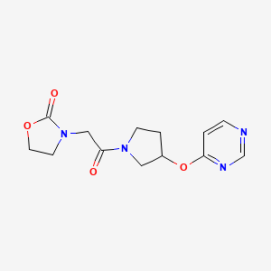 3-(2-Oxo-2-(3-(pyrimidin-4-yloxy)pyrrolidin-1-yl)ethyl)oxazolidin-2-one