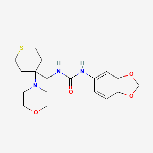 1-(1,3-Benzodioxol-5-yl)-3-[(4-morpholin-4-ylthian-4-yl)methyl]urea