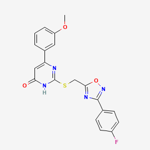 2-(((3-(4-Fluorophenyl)-1,2,4-oxadiazol-5-yl)methyl)thio)-6-(3-methoxyphenyl)pyrimidin-4-ol