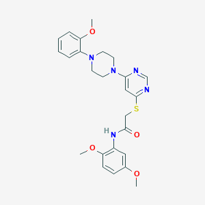 molecular formula C25H29N5O4S B2857086 N-(2,5-dimethoxyphenyl)-2-({6-[4-(2-methoxyphenyl)piperazin-1-yl]pyrimidin-4-yl}sulfanyl)acetamide CAS No. 1251598-60-3