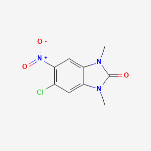 molecular formula C9H8ClN3O3 B2857094 5-Chloro-1,3-dimethyl-6-nitro-1H-benzo[d]imidazol-2(3H)-one CAS No. 899374-45-9