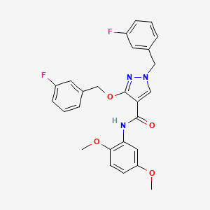 molecular formula C26H23F2N3O4 B2857095 N-(2,5-dimethoxyphenyl)-1-(3-fluorobenzyl)-3-((3-fluorobenzyl)oxy)-1H-pyrazole-4-carboxamide CAS No. 1013769-94-2