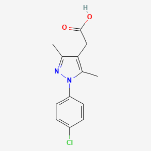 molecular formula C13H13ClN2O2 B2857097 2-[1-(4-chlorophenyl)-3,5-dimethyl-1H-pyrazol-4-yl]acetic acid CAS No. 32701-92-1