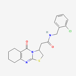 N-(2-chlorobenzyl)-2-(5-oxo-3,5,6,7,8,9-hexahydro-2H-thiazolo[2,3-b]quinazolin-3-yl)acetamide