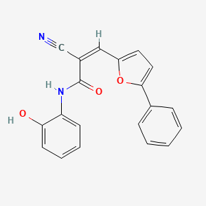 molecular formula C20H14N2O3 B2857102 (Z)-2-cyano-N-(2-hydroxyphenyl)-3-(5-phenylfuran-2-yl)acrylamide CAS No. 300675-16-5