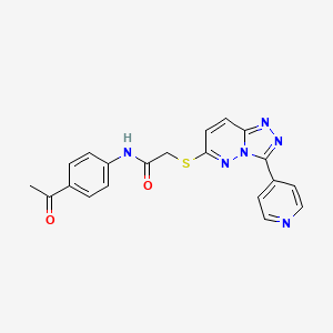 molecular formula C20H16N6O2S B2857103 N-(4-acetylphenyl)-2-{[3-(pyridin-4-yl)-[1,2,4]triazolo[4,3-b]pyridazin-6-yl]sulfanyl}acetamide CAS No. 868969-96-4