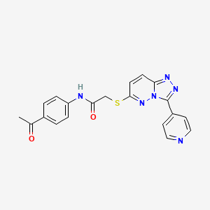 molecular formula C20H16N6O2S B2857103 N-(4-acetylphenyl)-2-[(3-pyridin-4-yl-[1,2,4]triazolo[4,3-b]pyridazin-6-yl)sulfanyl]acetamide CAS No. 868969-96-4