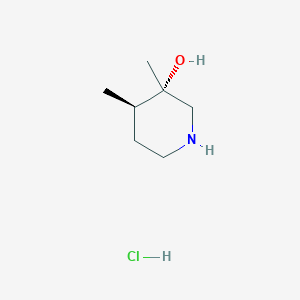 molecular formula C7H16ClNO B2857140 trans-3,4-Dimethylpiperidin-3-OL hcl CAS No. 1951439-22-7
