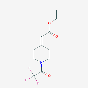 molecular formula C11H14F3NO3 B2857168 Ethyl 2-[1-(trifluoroacetyl)piperidin-4-ylidene]acetate CAS No. 2222511-89-7