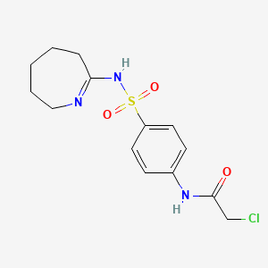 molecular formula C14H18ClN3O3S B2857188 N-{4-[(azepan-2-ylidene)sulfamoyl]phenyl}-2-chloroacetamide CAS No. 743444-41-9