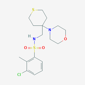 molecular formula C17H25ClN2O3S2 B2857193 3-chloro-2-methyl-N-{[4-(morpholin-4-yl)thian-4-yl]methyl}benzene-1-sulfonamide CAS No. 2380096-98-8