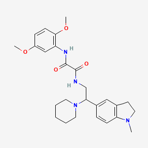 molecular formula C26H34N4O4 B2857195 N1-(2,5-dimethoxyphenyl)-N2-(2-(1-methylindolin-5-yl)-2-(piperidin-1-yl)ethyl)oxalamide CAS No. 922558-93-8