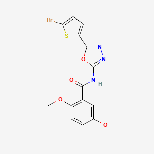molecular formula C15H12BrN3O4S B2857198 N-[5-(5-bromothiophen-2-yl)-1,3,4-oxadiazol-2-yl]-2,5-dimethoxybenzamide CAS No. 1021105-35-0