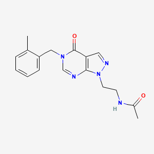 molecular formula C17H19N5O2 B2857257 N-(2-(5-(2-methylbenzyl)-4-oxo-4,5-dihydro-1H-pyrazolo[3,4-d]pyrimidin-1-yl)ethyl)acetamide CAS No. 921919-54-2