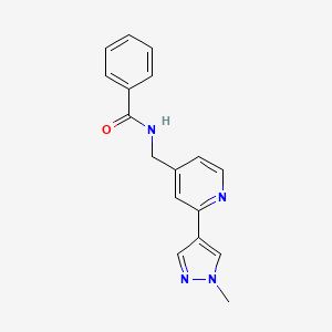 molecular formula C17H16N4O B2857270 N-((2-(1-methyl-1H-pyrazol-4-yl)pyridin-4-yl)methyl)benzamide CAS No. 2034521-30-5