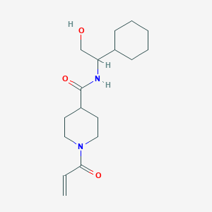 molecular formula C17H28N2O3 B2857304 N-(1-Cyclohexyl-2-hydroxyethyl)-1-prop-2-enoylpiperidine-4-carboxamide CAS No. 2361908-54-3