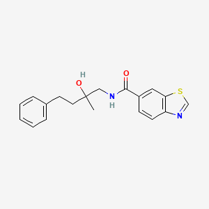 molecular formula C19H20N2O2S B2857308 N-(2-hydroxy-2-methyl-4-phenylbutyl)-1,3-benzothiazole-6-carboxamide CAS No. 1798459-17-2