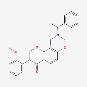 3-(2-methoxyphenyl)-9-(1-phenylethyl)-9,10-dihydrochromeno[8,7-e][1,3]oxazin-4(8H)-one