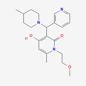 4-hydroxy-1-(2-methoxyethyl)-6-methyl-3-((4-methylpiperidin-1-yl)(pyridin-3-yl)methyl)pyridin-2(1H)-one