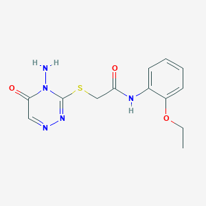 molecular formula C13H15N5O3S B2857325 2-((4-amino-5-oxo-4,5-dihydro-1,2,4-triazin-3-yl)thio)-N-(2-ethoxyphenyl)acetamide CAS No. 869068-32-6